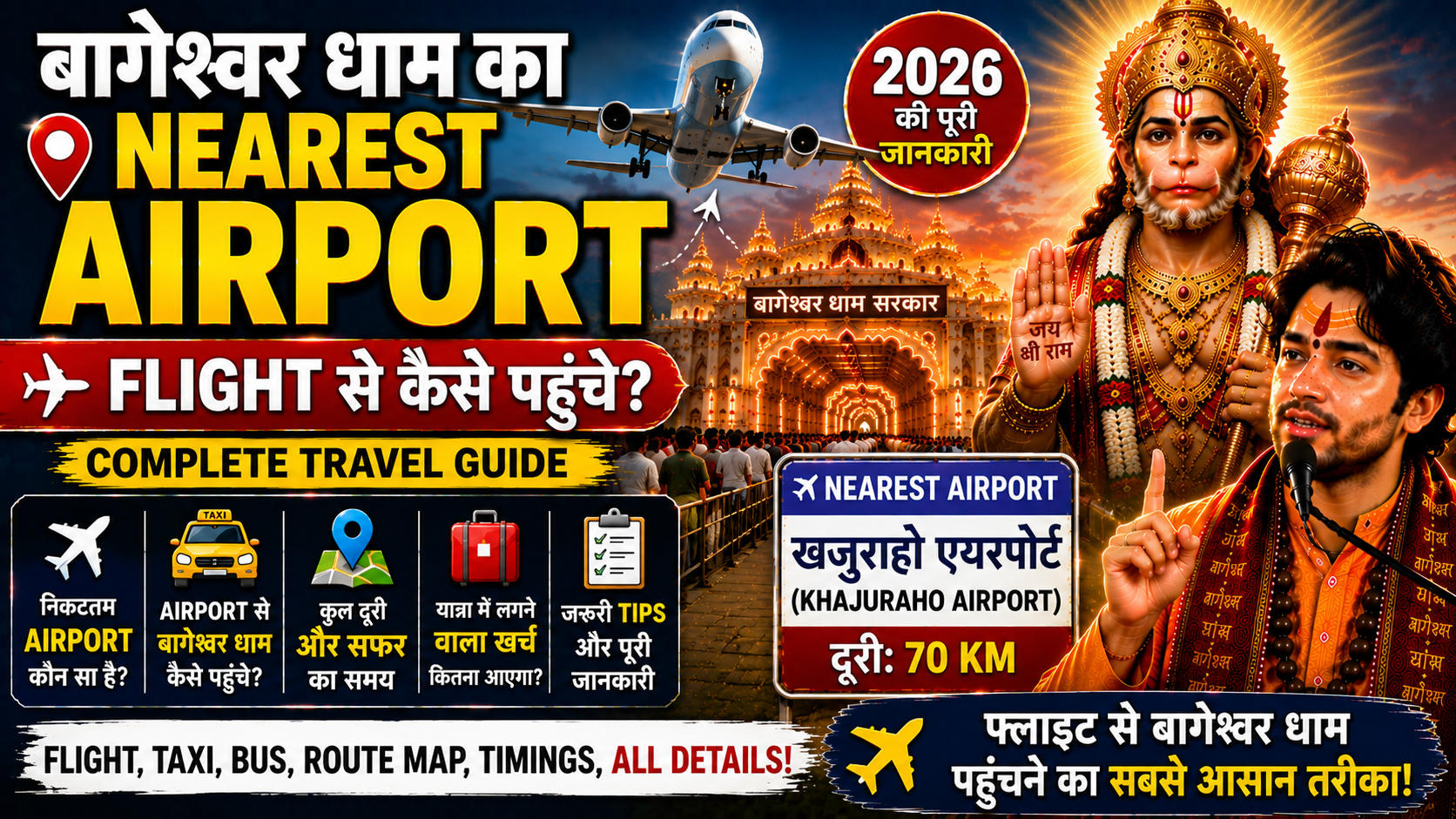 Bageshwar Dham Ka Nearest Airport